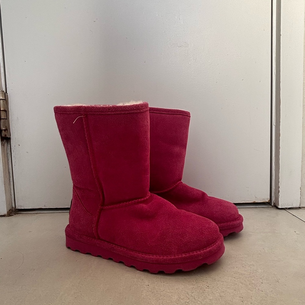 Pink Fuzzy Mid-Calf Boots